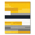 Golden Yellow Gray Geometric Blocks Rug