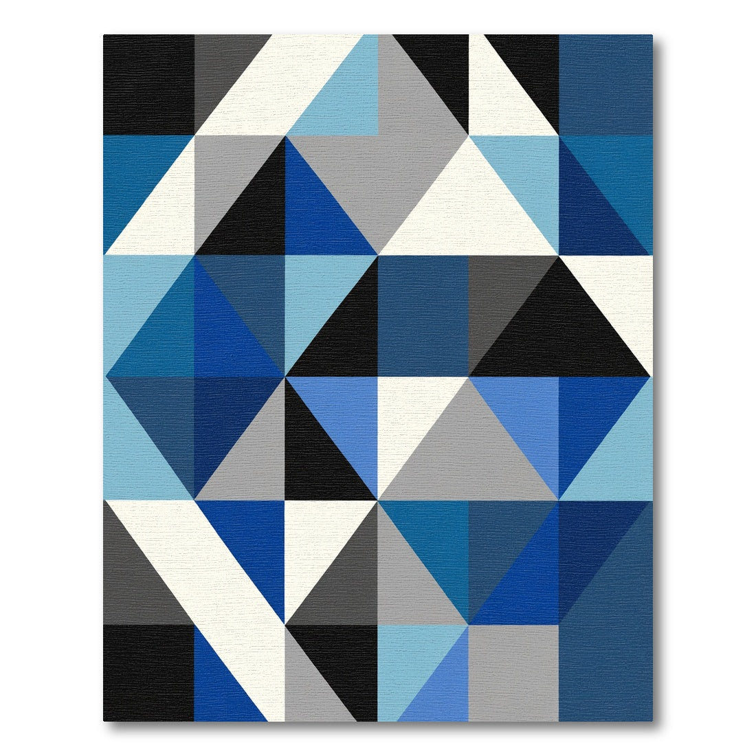 Blue Geometric Diamond Collage Rug