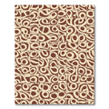 Brown Cream Abstract Swirl Squares Rug