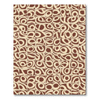 Brown Cream Abstract Swirl Squares Rug