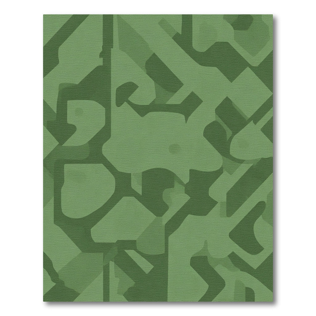Earthy Green Abstract Camouflage Layout Rug
