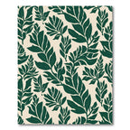 Emerald Green Tropical Leaf Pattern Rug
