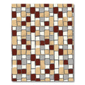 Red Gold Tan Gray Block Pattern Rug