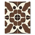 Brown Cream Abstract Geometric Symmetry Rug
