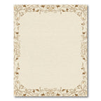 Elegant Beige Floral Swirl Frame Rug
