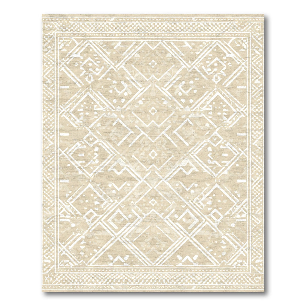 Geometric Diamond Beige Textured Rug