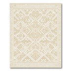 Geometric Diamond Beige Textured Rug