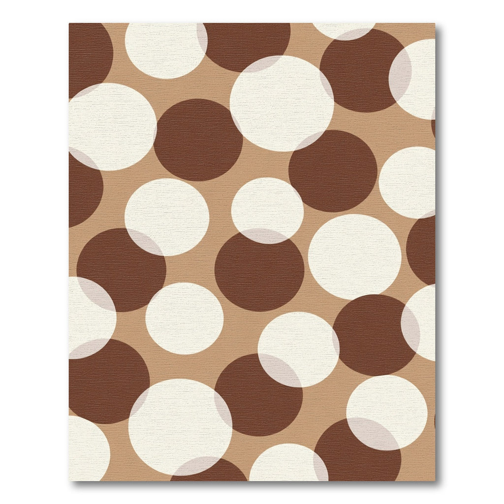 Brown Cream Large Circles Pattern Rug