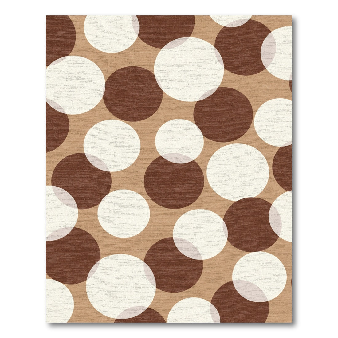 Brown Cream Large Circles Pattern Rug