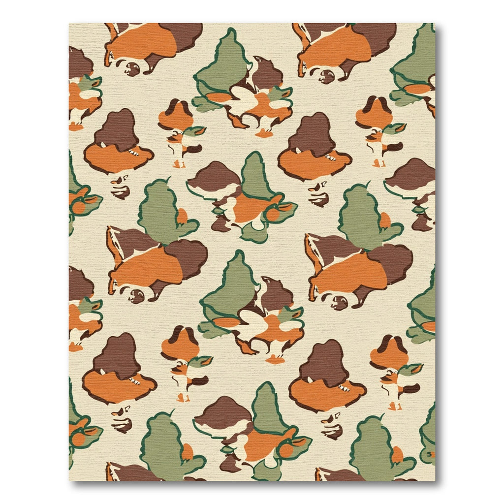 Earthy Camouflage Abstract Shapes Rug