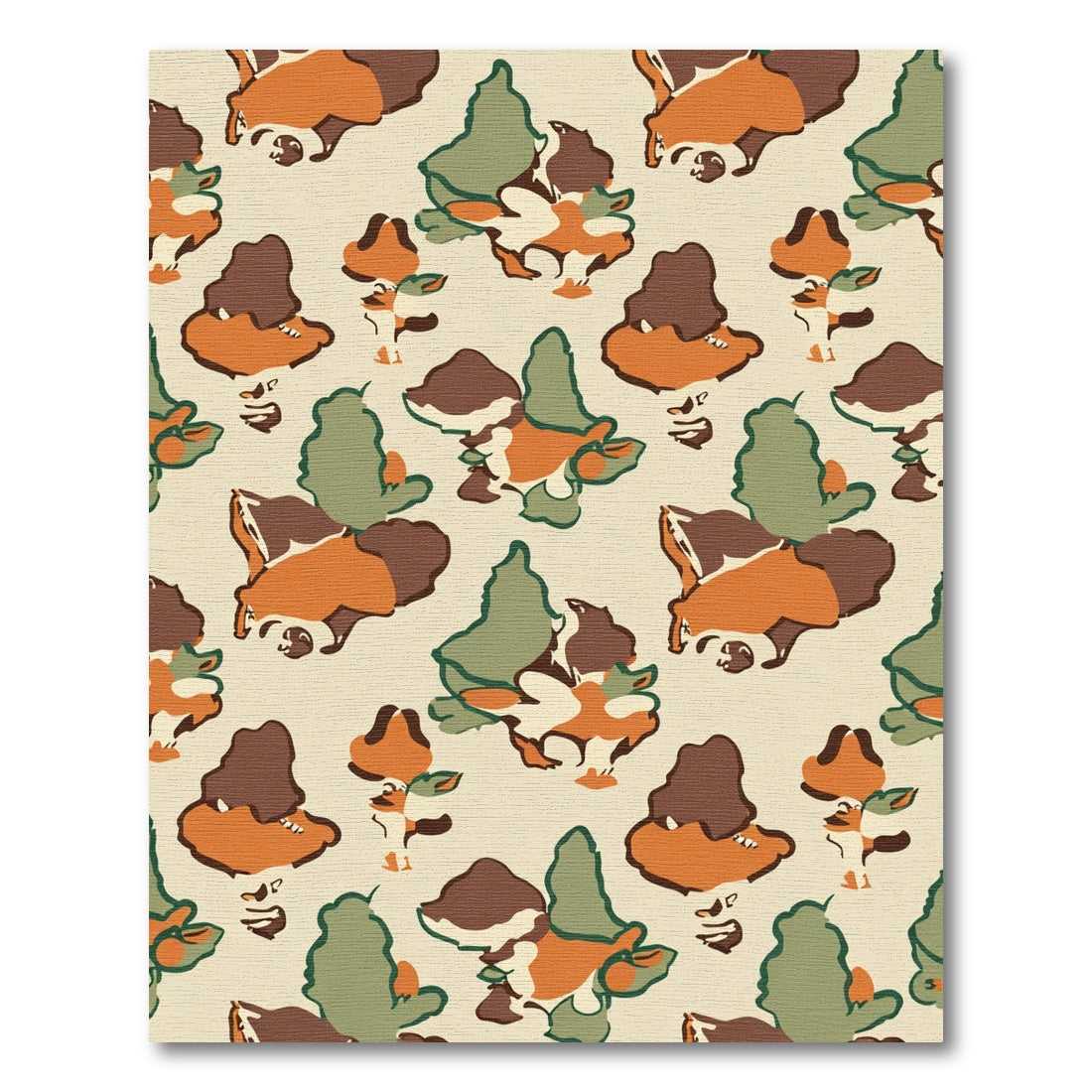 Earthy Camouflage Abstract Shapes Rug