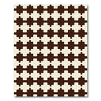 Dark Beige Geometric Cross Shape Repeat Rug