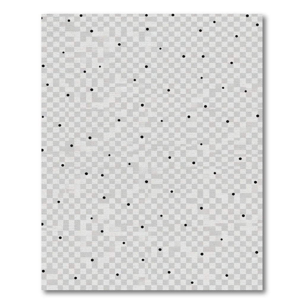 Scattered Black Dots Geometric Overlay Rug