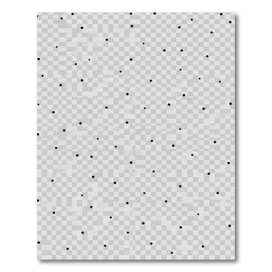 Scattered Black Dots Geometric Overlay Rug