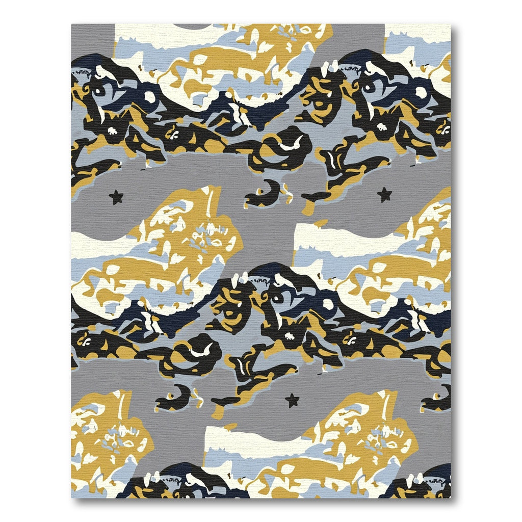 Abstract Landscape Gold Navy Rug