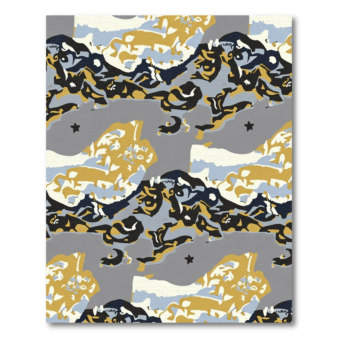 Abstract Landscape Gold Navy Rug