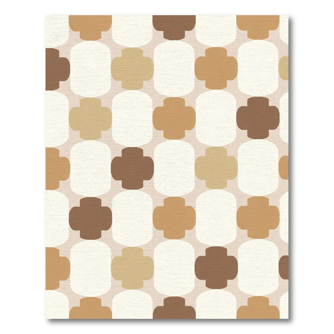 Retro Terracotta Oval Links Rug