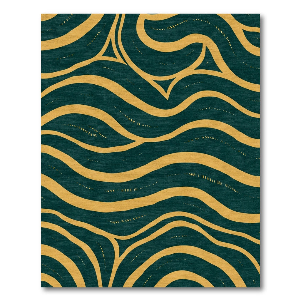 Golden Wave Abstract Navy Interior Rug
