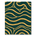 Golden Wave Abstract Navy Interior Rug