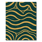 Golden Wave Abstract Navy Interior Rug