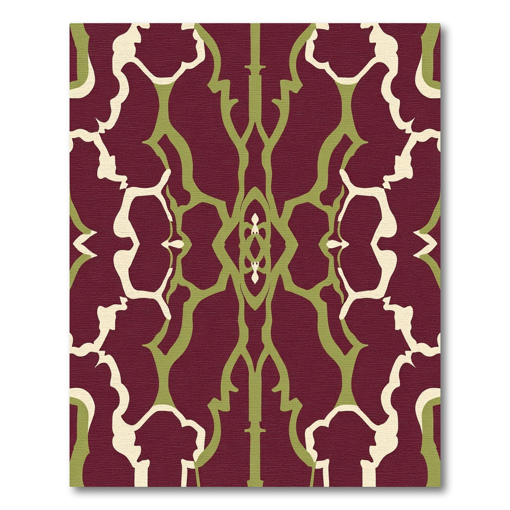 Rich Burgundy Abstract Organic Flow Rug