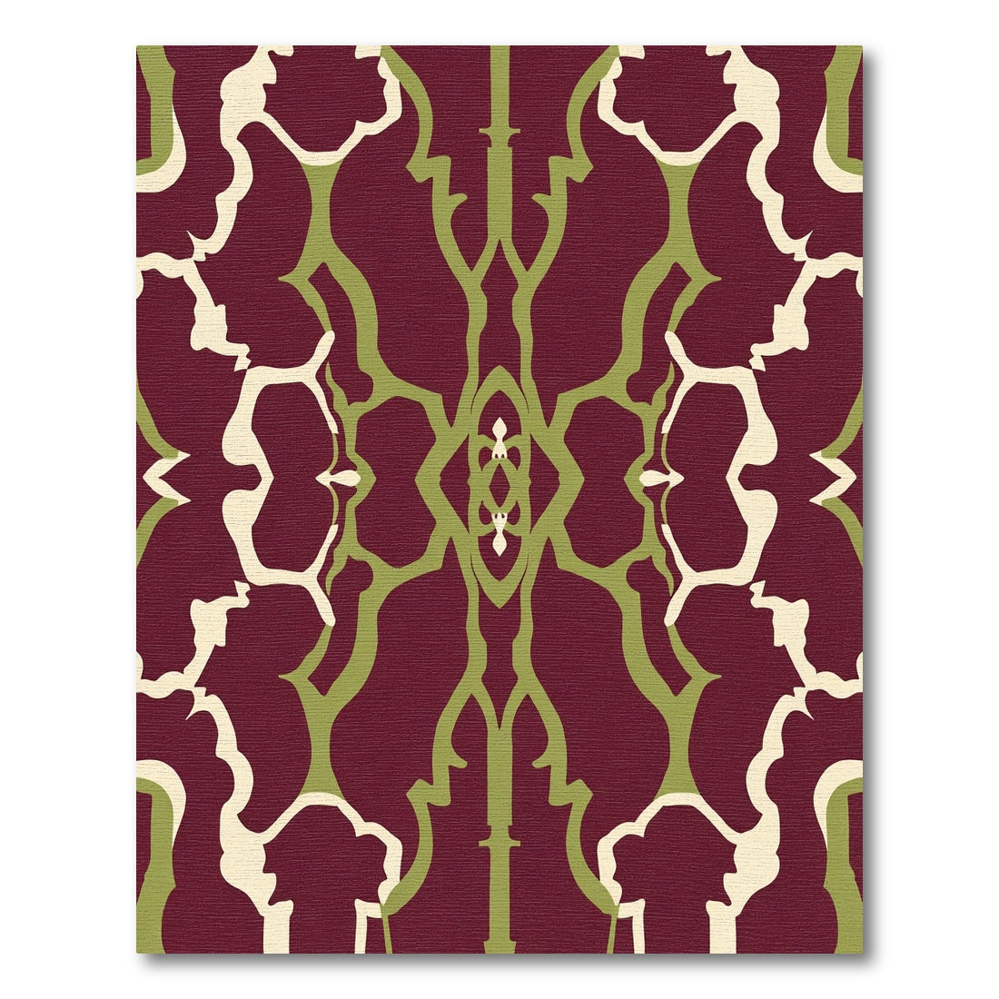 Rich Burgundy Abstract Organic Flow Rug