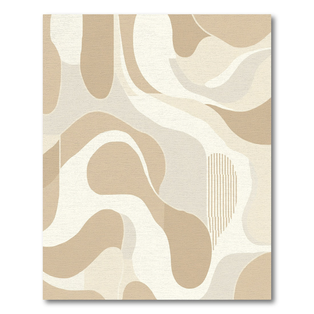 Earthy Beige Organic Abstract Swirl Rug