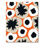 Bold Orange Black White Floral Explosion Rug