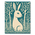 Cream Rabbit Forest Silhouette Rug