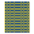 Bold Blue Yellow Rectangular Grid Rug