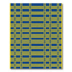Bold Blue Yellow Rectangular Grid Rug