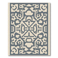 Blue Geometric Abstract Maze Rug