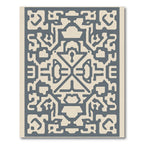 Blue Geometric Abstract Maze Rug