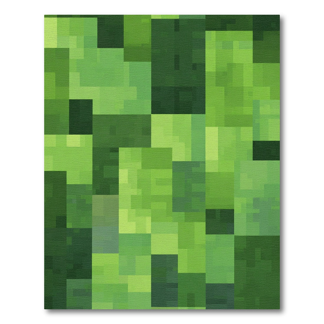 Forest Green Pixelated Mosaic Rug