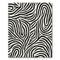Striking Black Ivory Animal Waves Rug