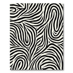 Striking Black Ivory Animal Waves Rug