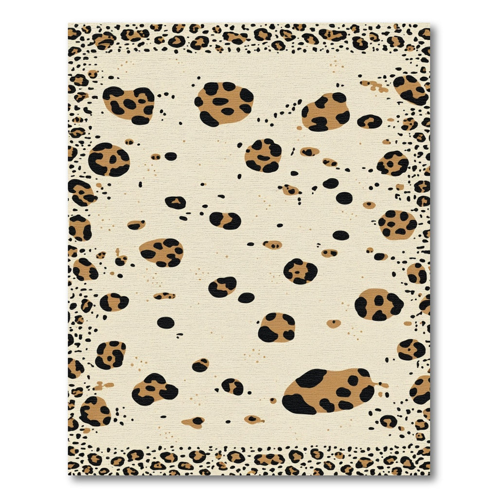 Cream Leopard Spot Border Rug