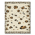 Cream Leopard Spot Border Rug