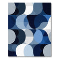 Modern Deep Blue Geometric Circles Rug