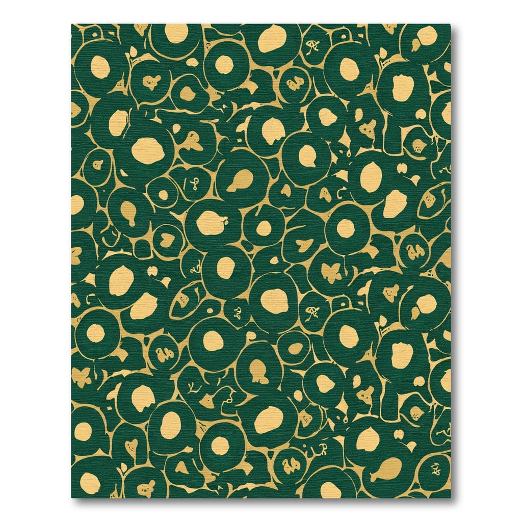 Emerald Gold Amorphous Circles Rug