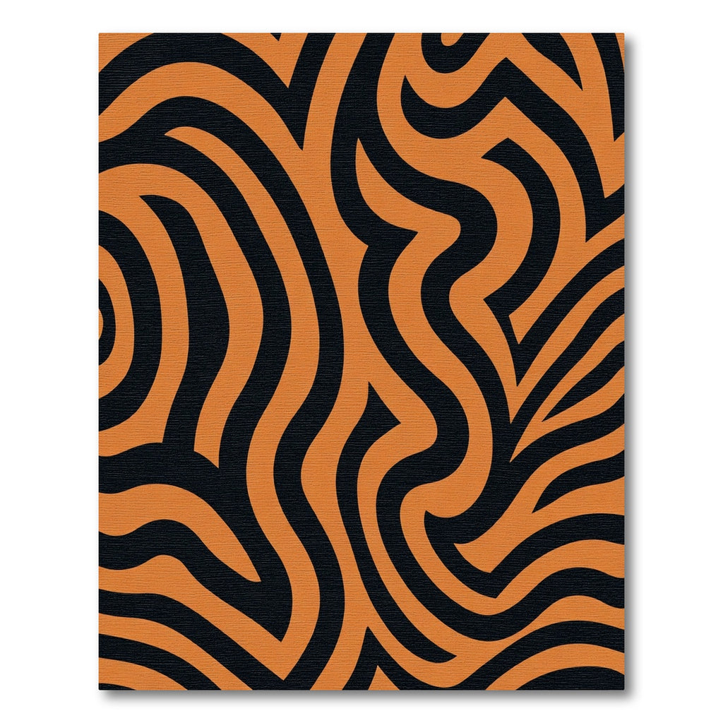 Bold Orange Black Swirl Rug