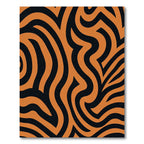 Bold Orange Black Swirl Rug