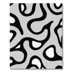 Modern Gray Black Organic Swirl Rug