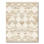 Neutral Diamond Stripes Geometric Rug