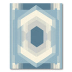 Geometric Sapphire Hexagon Layered Rug