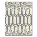 Gray and Cream Gothic Arch Stripe Rug