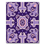 Ornate Amethyst Floral Tile Rug