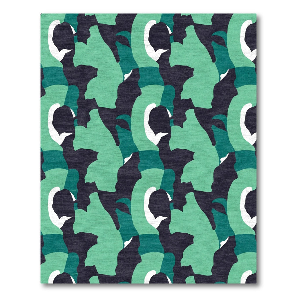 Teal Abstract Camo Swirl Rug