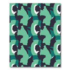 Teal Abstract Camo Swirl Rug