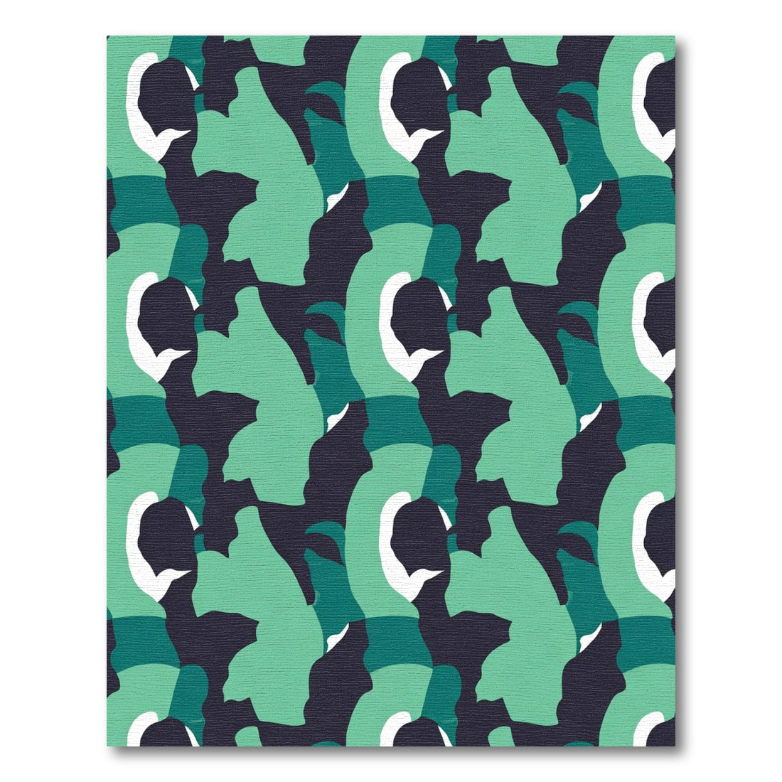 Teal Abstract Camo Swirl Rug